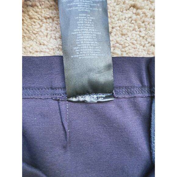 Marciano 100% Lamb Leather Front Leggings Small Dark Blue Edgy Lived in Luxe - Picture 10 of 12